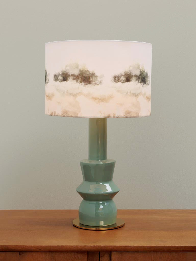 Landscape lacquered table lamp