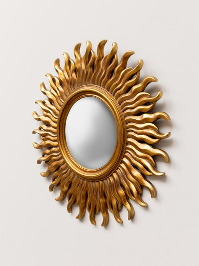 Convex mirror with flames