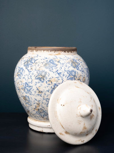 Blue pottery jar Bucolic