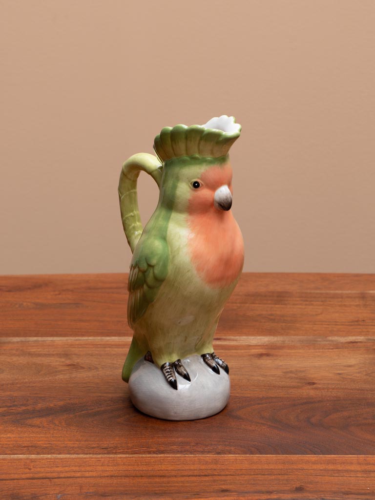 Ceramic parrot pitcher