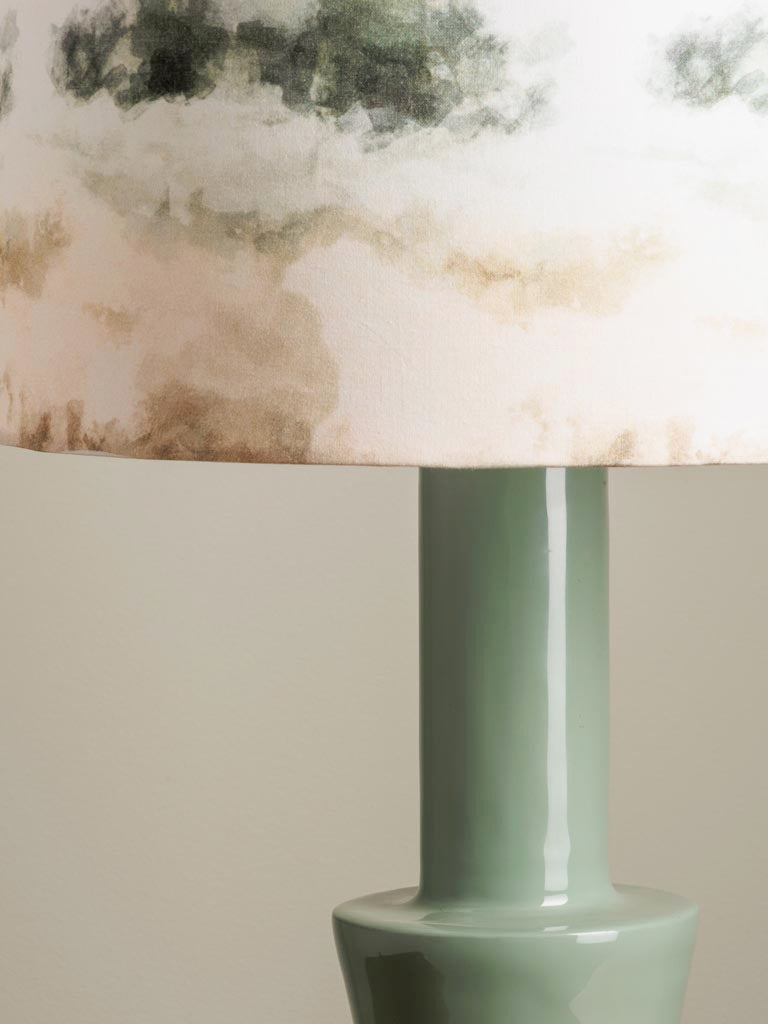 Landscape lacquered table lamp