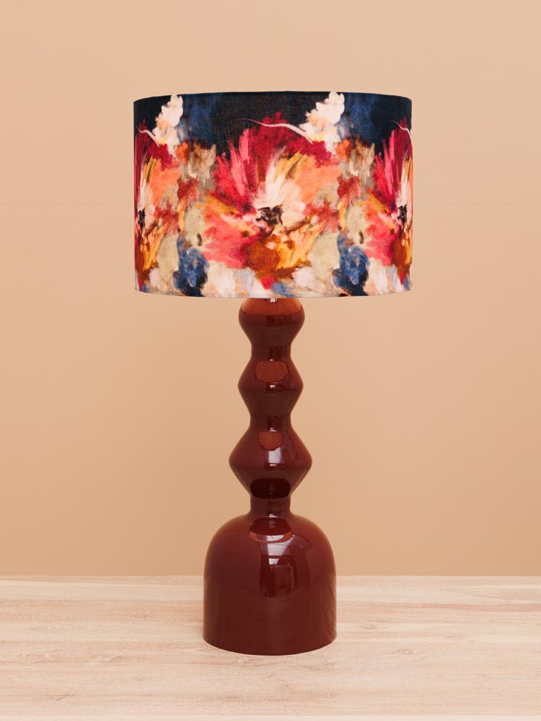 Fiori burgundy lacquered table lamp
