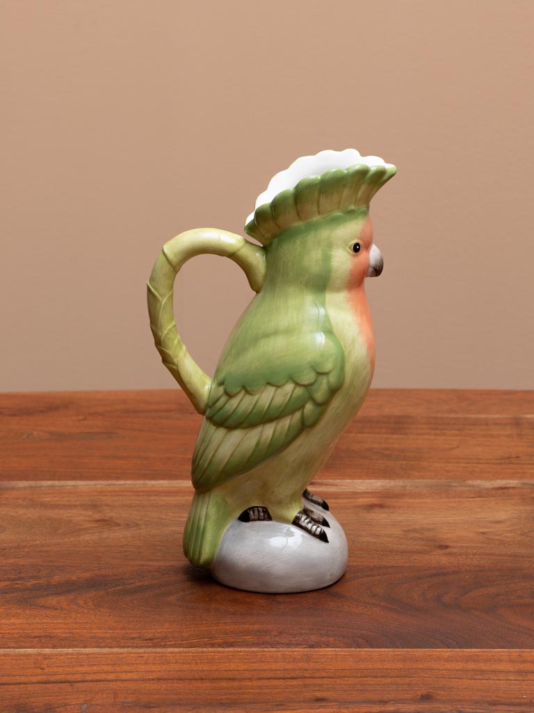 Ceramic parrot pitcher