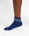 Rainbow Stripe Tipped Short Bamboo Ankle Socks