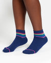 Rainbow Stripe Tipped Short Bamboo Ankle Socks