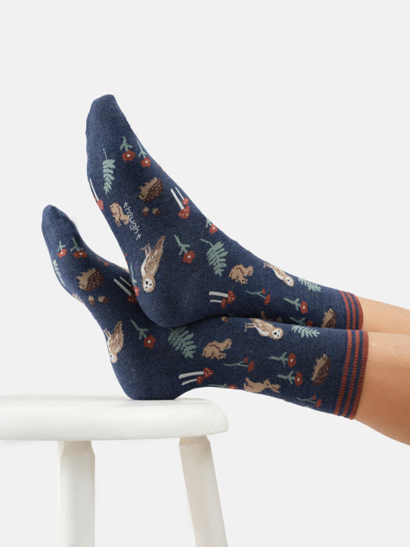 Womens Woodland Tales Bamboo Crew Socks