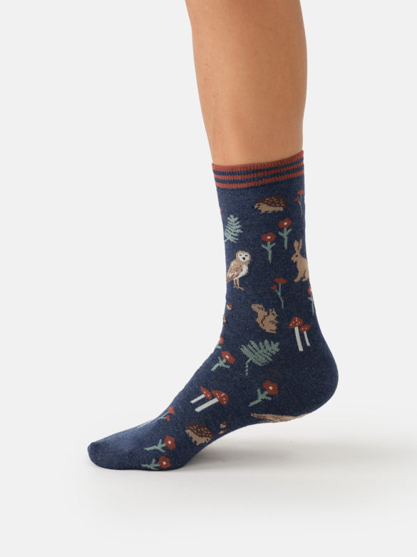 Womens Woodland Tales Bamboo Crew Socks