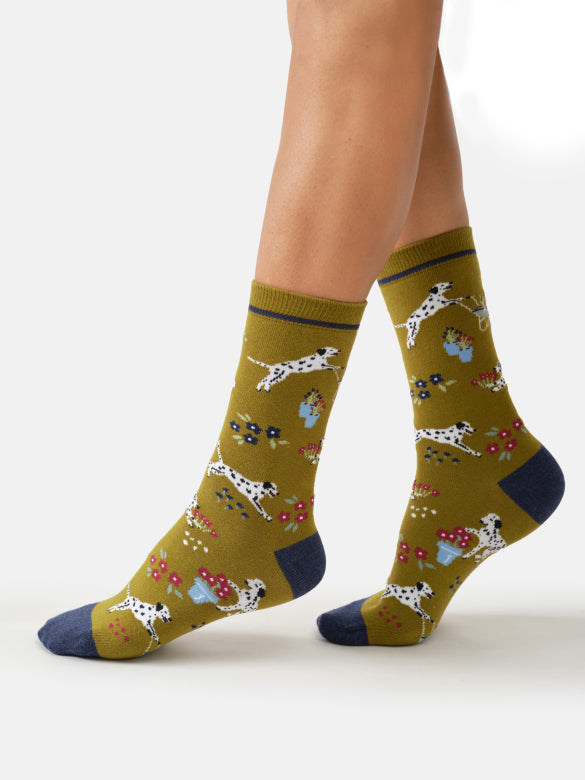 Womens Dog, Dig & Dash Organic Cotton Crew Socks
