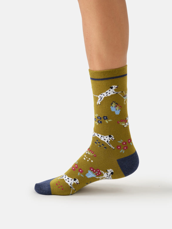 Womens Dog, Dig & Dash Organic Cotton Crew Socks