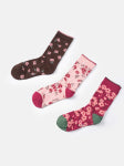 Womens Bloom Trio Organic Cotton Box of 3 Socks