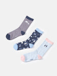 Womens Wild Winter Stripe Box of 3 Bamboo Socks