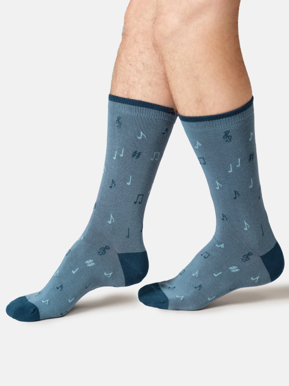 Mens Music Rock & Stroll Bamboo Box of 3 Socks