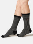 Mens Striped Winter Animals Bamboo Box of 3 Socks