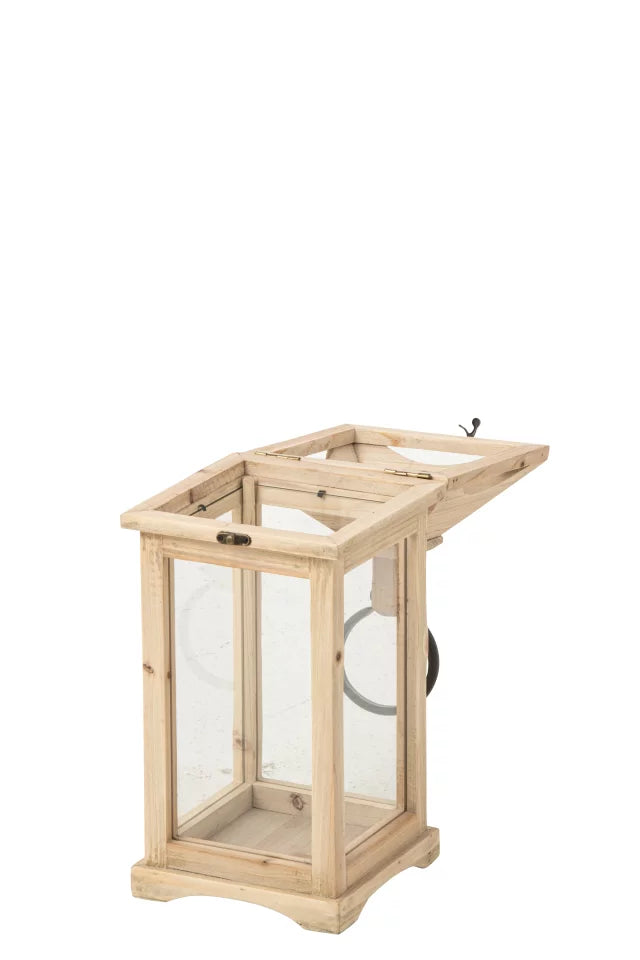 Lantern Chamonix Fir Wood Natural Small