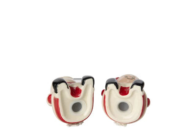 Salt & Pepper Santa Claus Stoneware Christmas Red/White