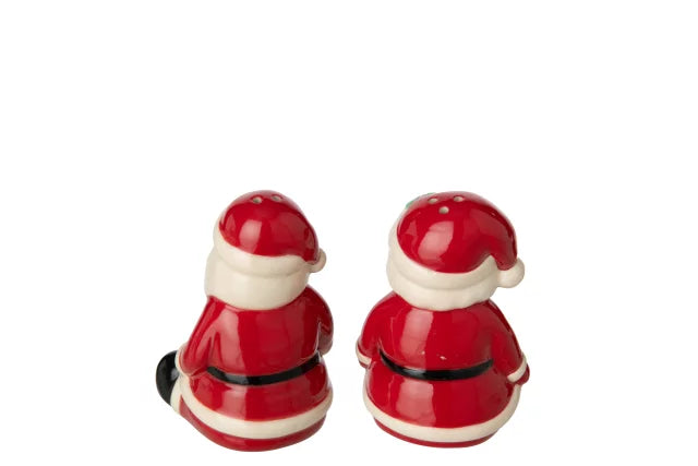 Salt & Pepper Santa Claus Stoneware Christmas Red/White