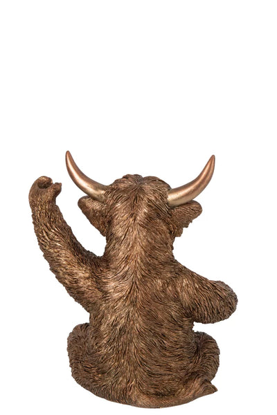 Bull Bottle Of Wine Resin Copper