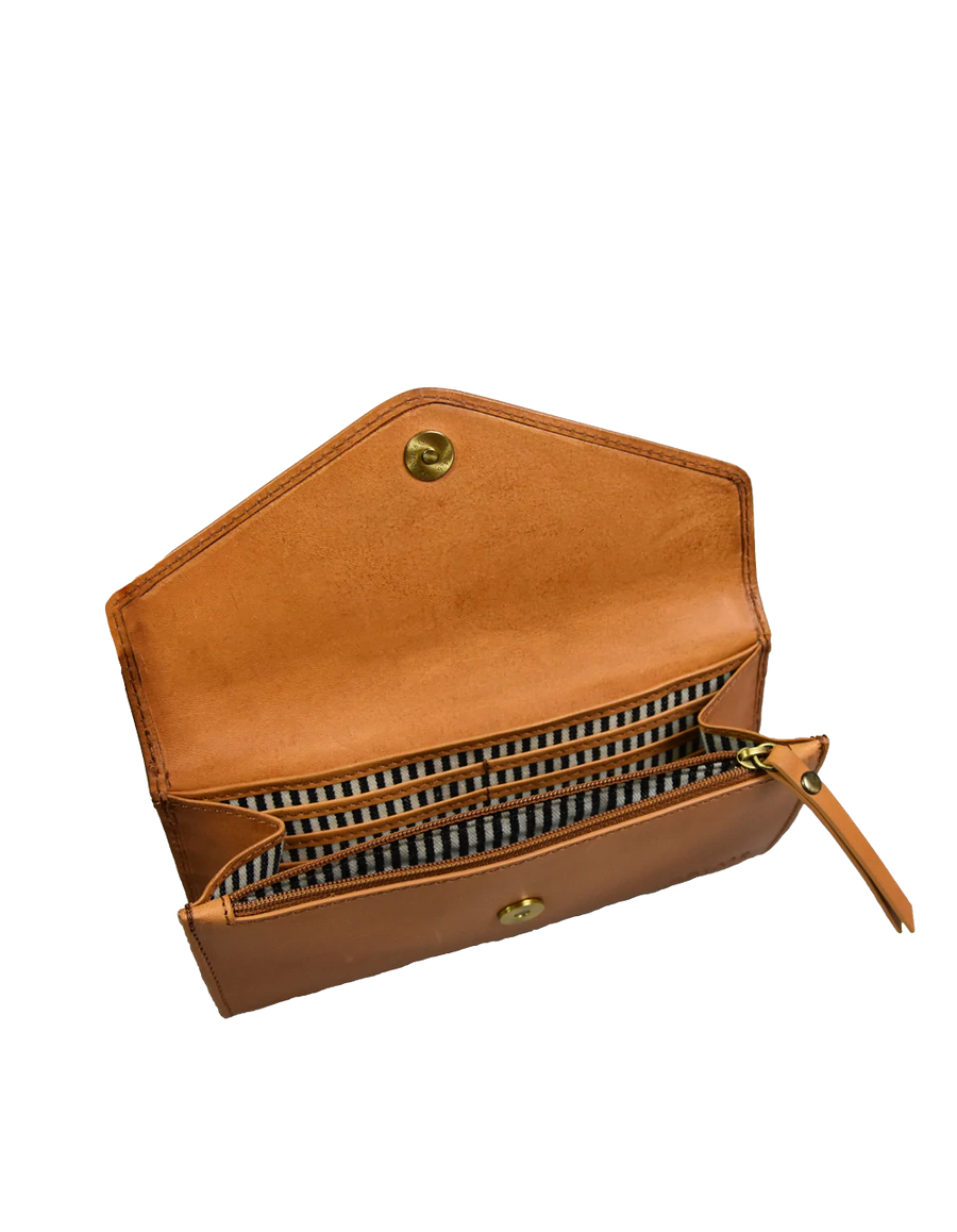 Envelope Pixie Classic Leather Wallet (Cognac)