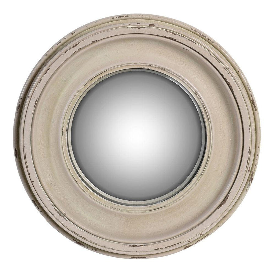 Small Distressed White Round Mirror - Twenty Six