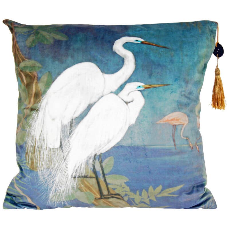 Stork Cushion Cover Tassel