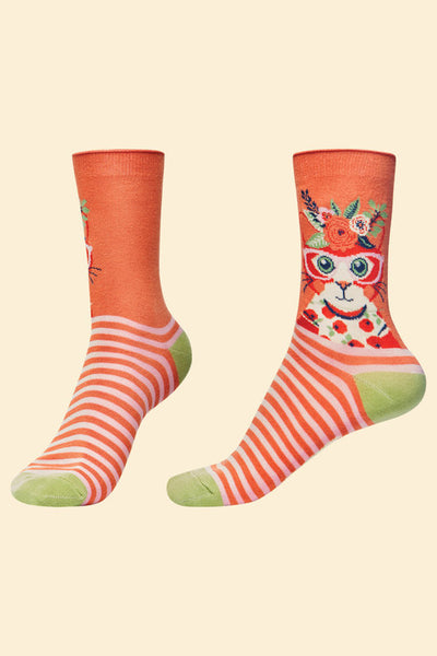 Cottagecore Cat Ankle Socks by Powder