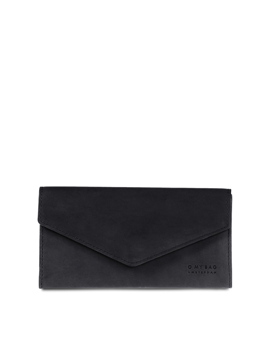 Envelope Pixie Classic Leather Wallet (Black) - Twenty Six