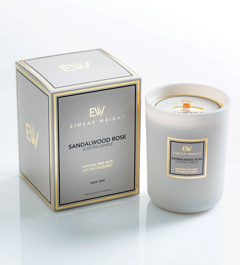 Sandalwood Rose Scented Candle by Eimear Wright