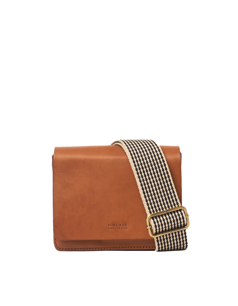 Audrey Mini Cognac Checkered Classic Leather