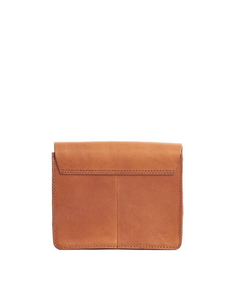 Audrey Mini Cognac Checkered Classic Leather - Twenty Six