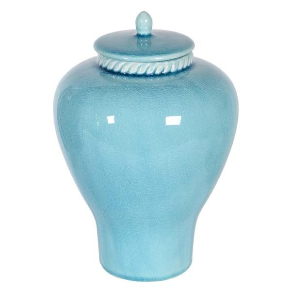Small Aqua Blue Lidded Jar - Twenty Six