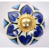 Blue with White Floral Ceramic Door Knob - Twenty Six