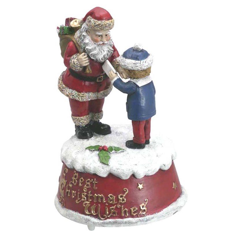 Santa with Boy Music Box - Twenty Six